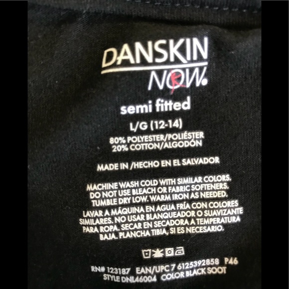 Danskin Now Semi fitted workout v-neck black top - Picture 4 of 4